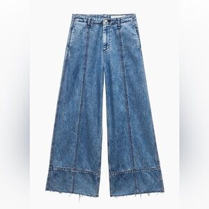 Rag & Bone Women's Beekman Featherweight Ariana Cropped Palazzo Jeans Size 31